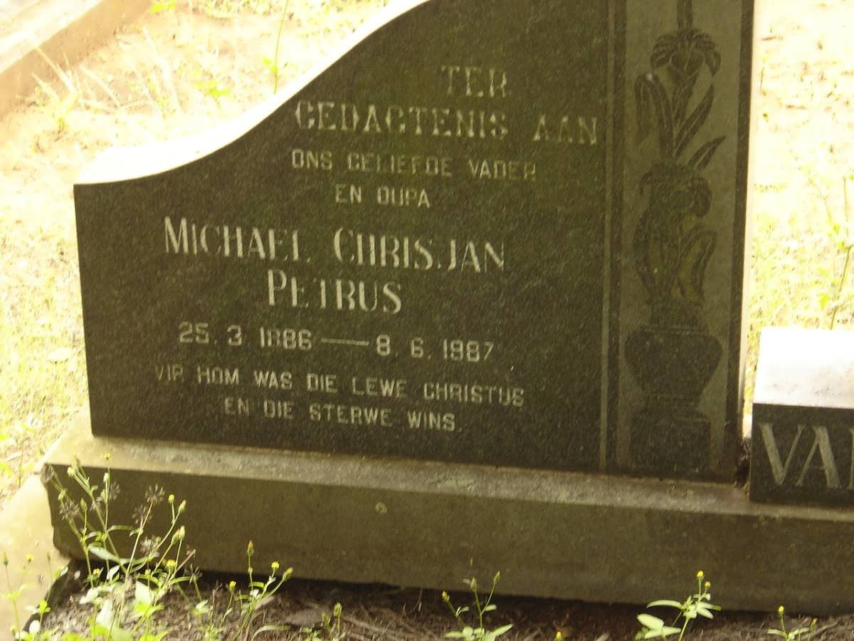 ROOYEN Michael Chrisjan Petrus, van 1886-1987