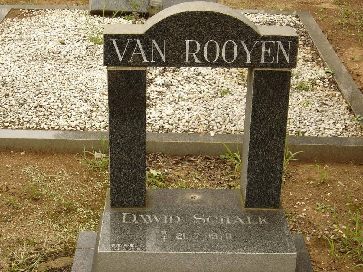 ROOYEN Dawid Schalk, van 1978-1978