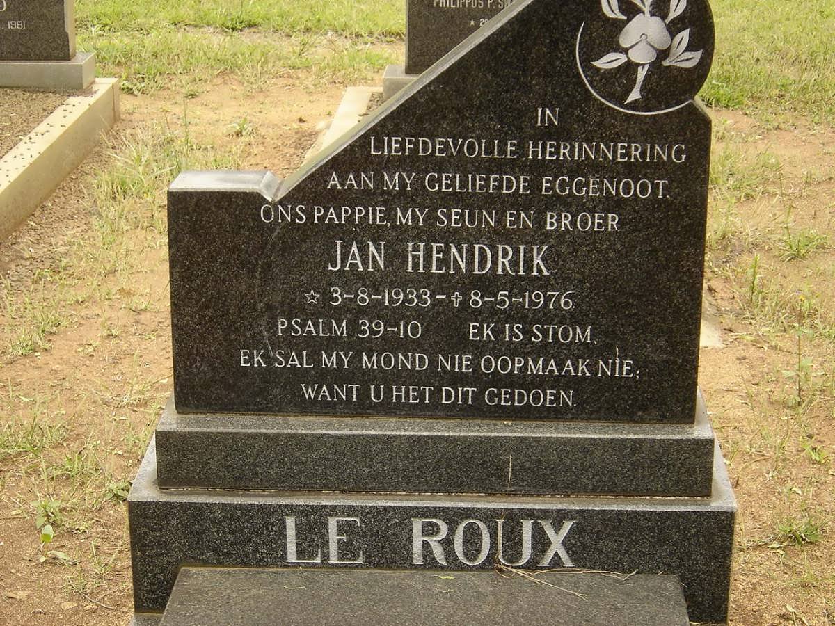 ROUX Jan Hendrik, le 1933-1976