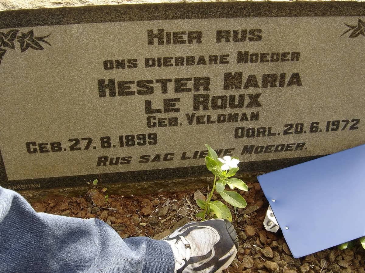 ROUX Hester Maria, le nee VELDMAN 1899-1972