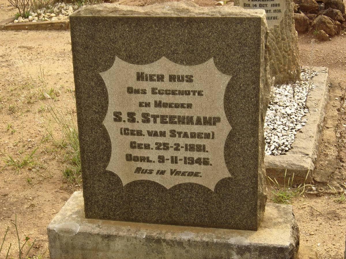 STEENKAMP S.S. nee VAN STADEN 1881-1946