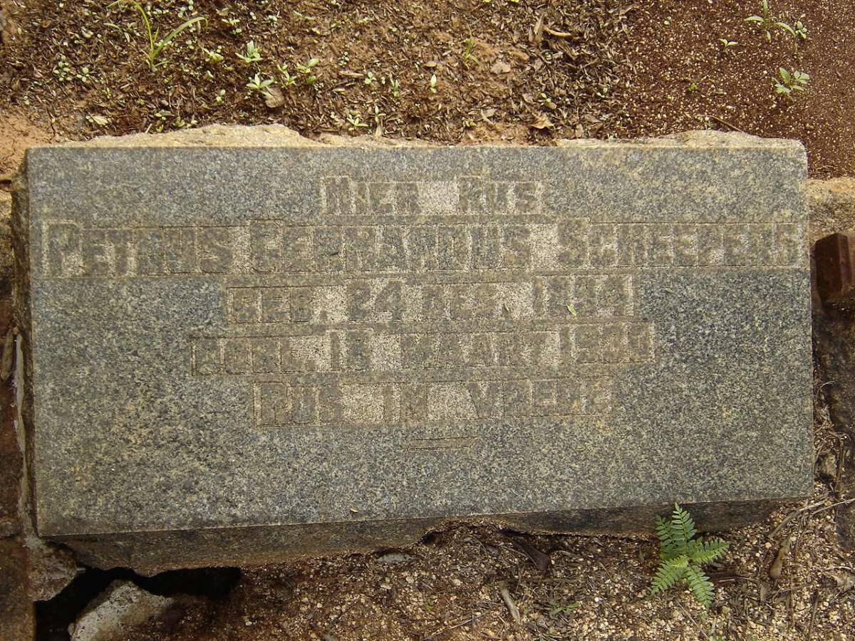 SCHEEPERS Petrus Gerhardus 1894-1930