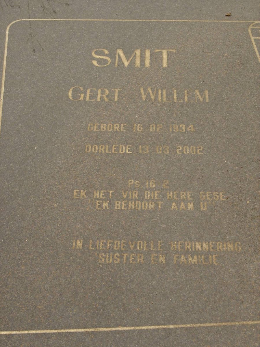 SMIT Gert Willem 1934-2002