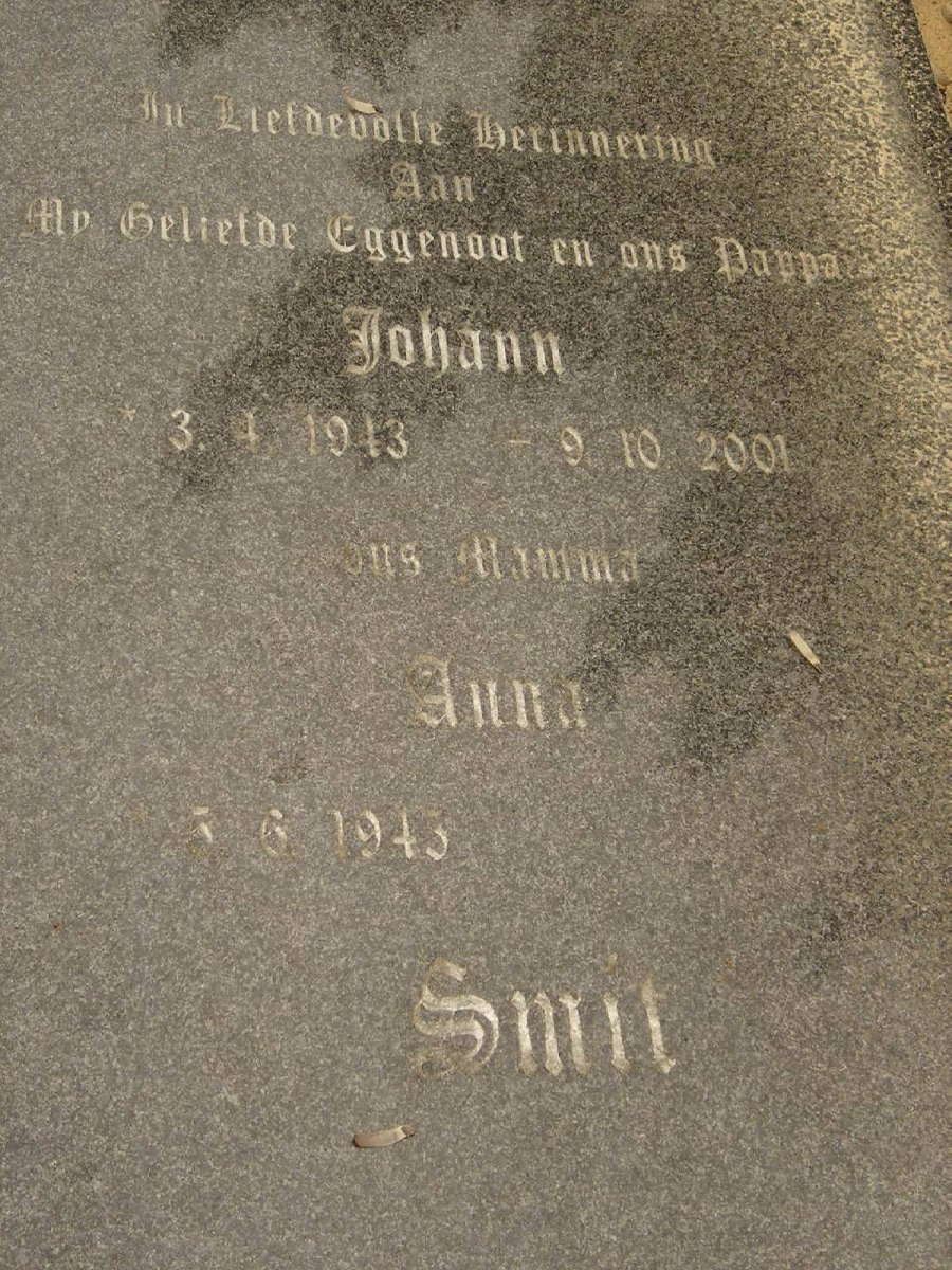 SMIT Johann 1943-2001 &amp; Anna 1943-