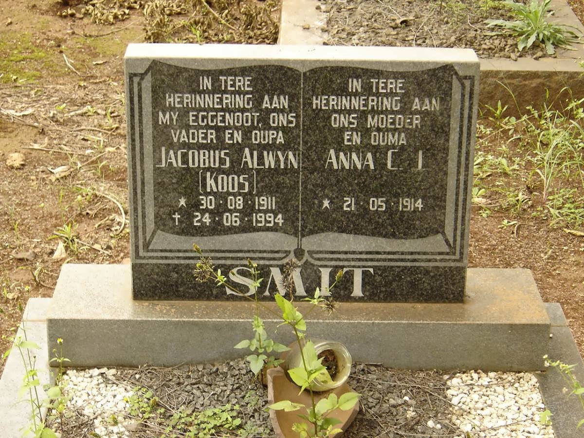 SMIT Jacobus Alwyn 1911-1994 &amp; Anna C.J. 1914-