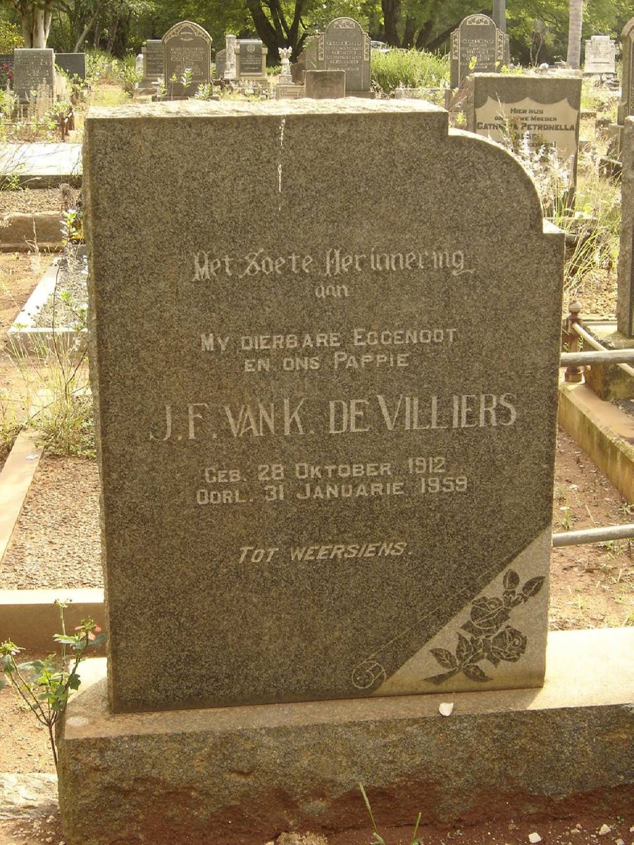 VILLIERS J.F. van K., de 1912-1959