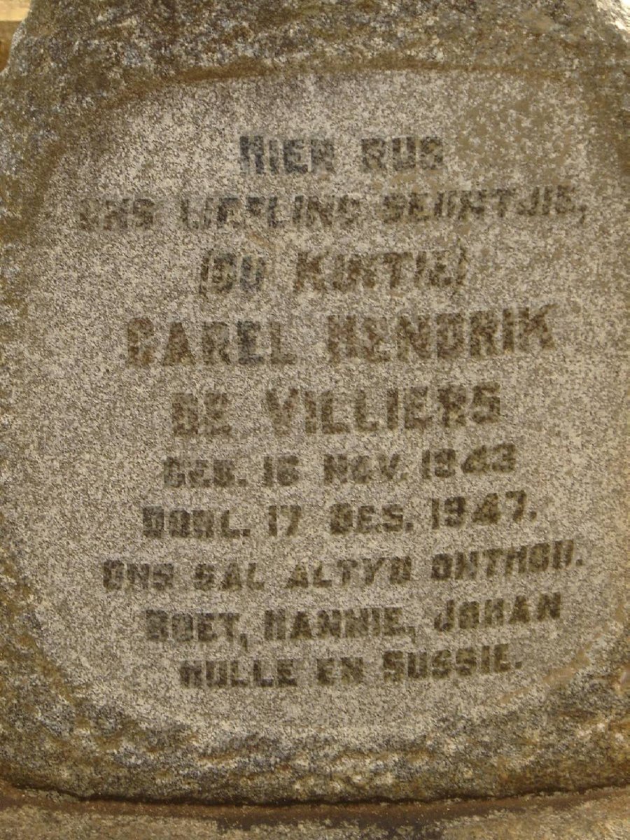 VILLIERS Carel Hendrik, de 1943-1947