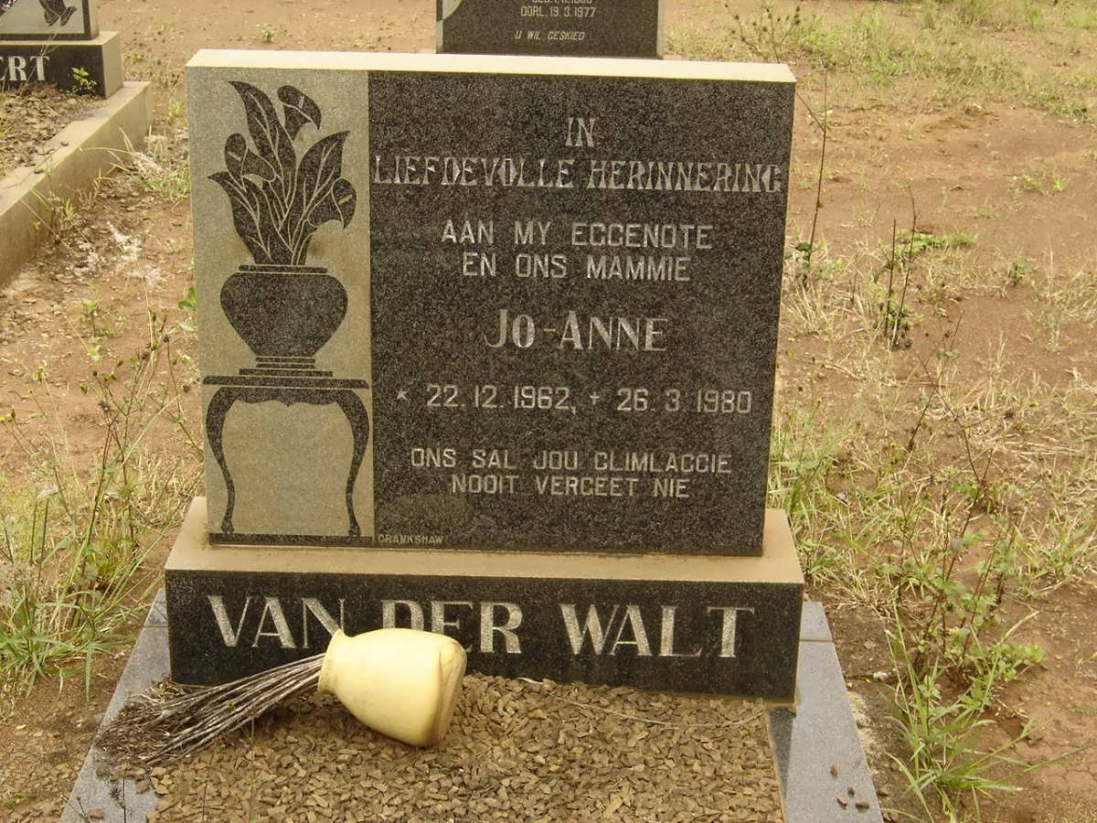 WALT Jo-Anne, van der 1962-1980