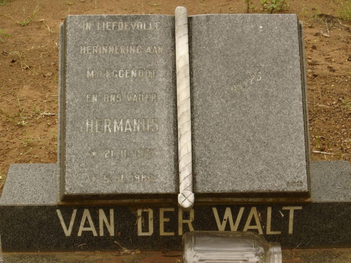 WALT Hermanus, van der 192?-1980