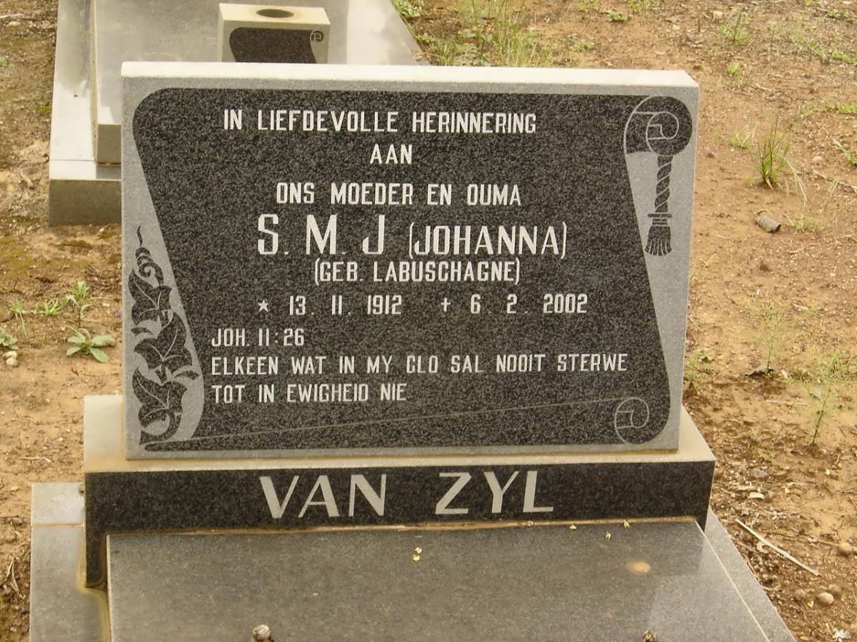 ZYL S.M.J., van nee LABUSCHAGNE 1912-2002