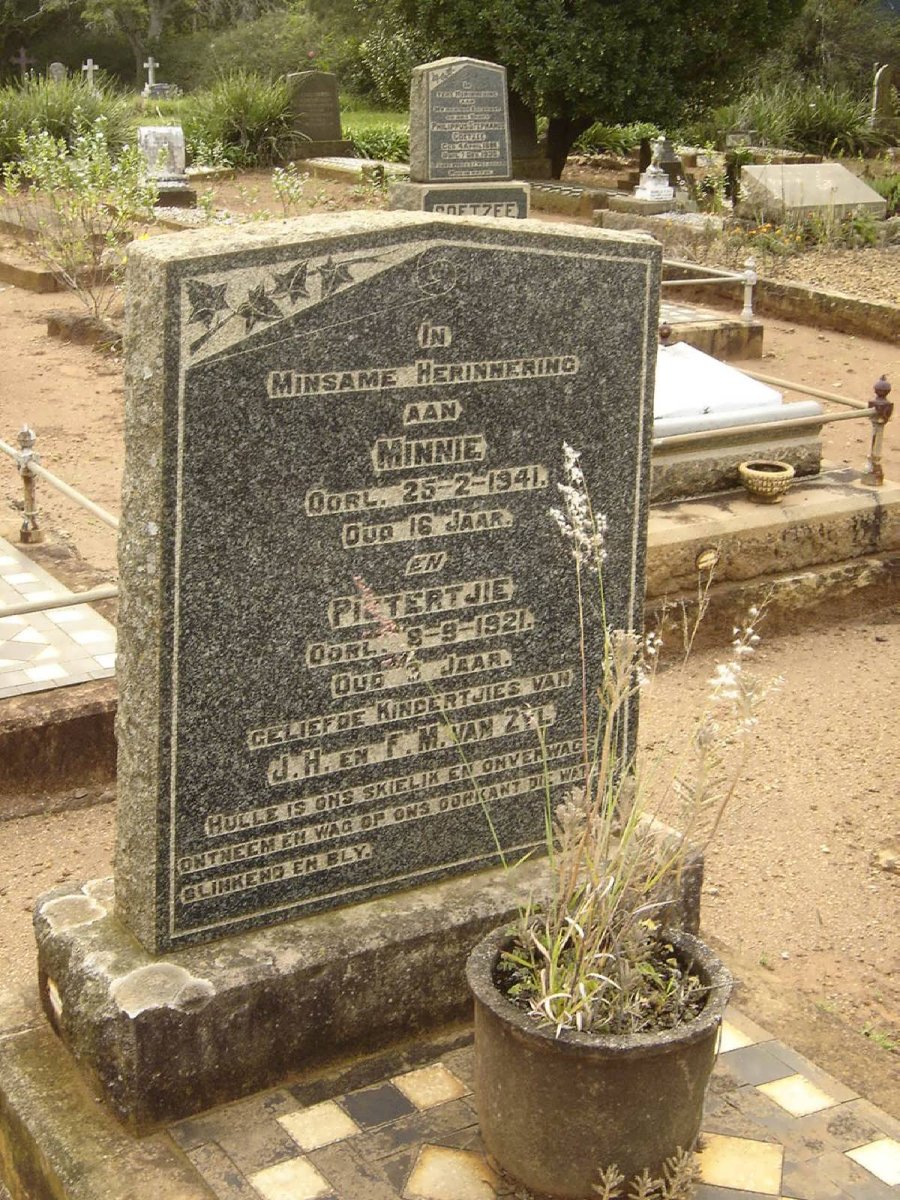 ZYL Minnie, van -1941 :: VAN ZYL Pietertjie -1921