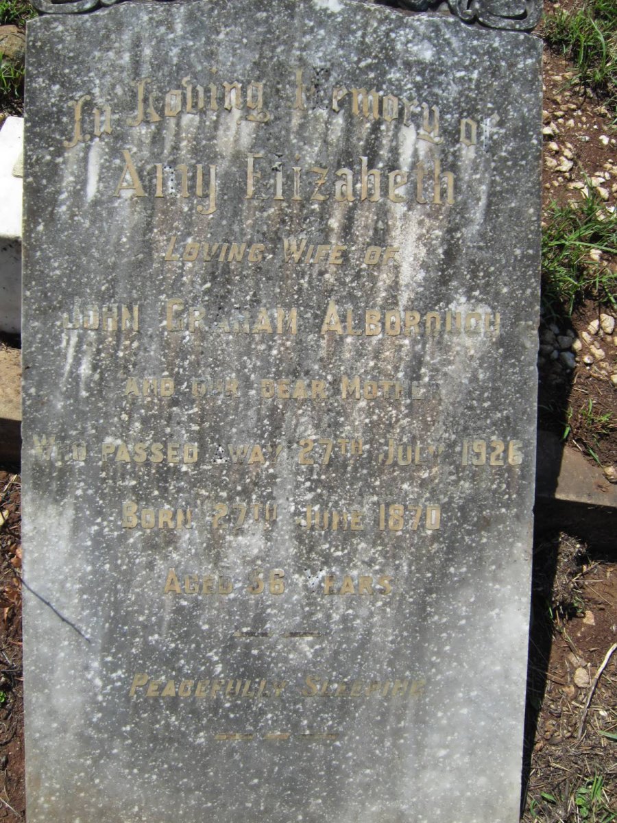 ALBOROUGH Amy Elizabeth 1870-1926