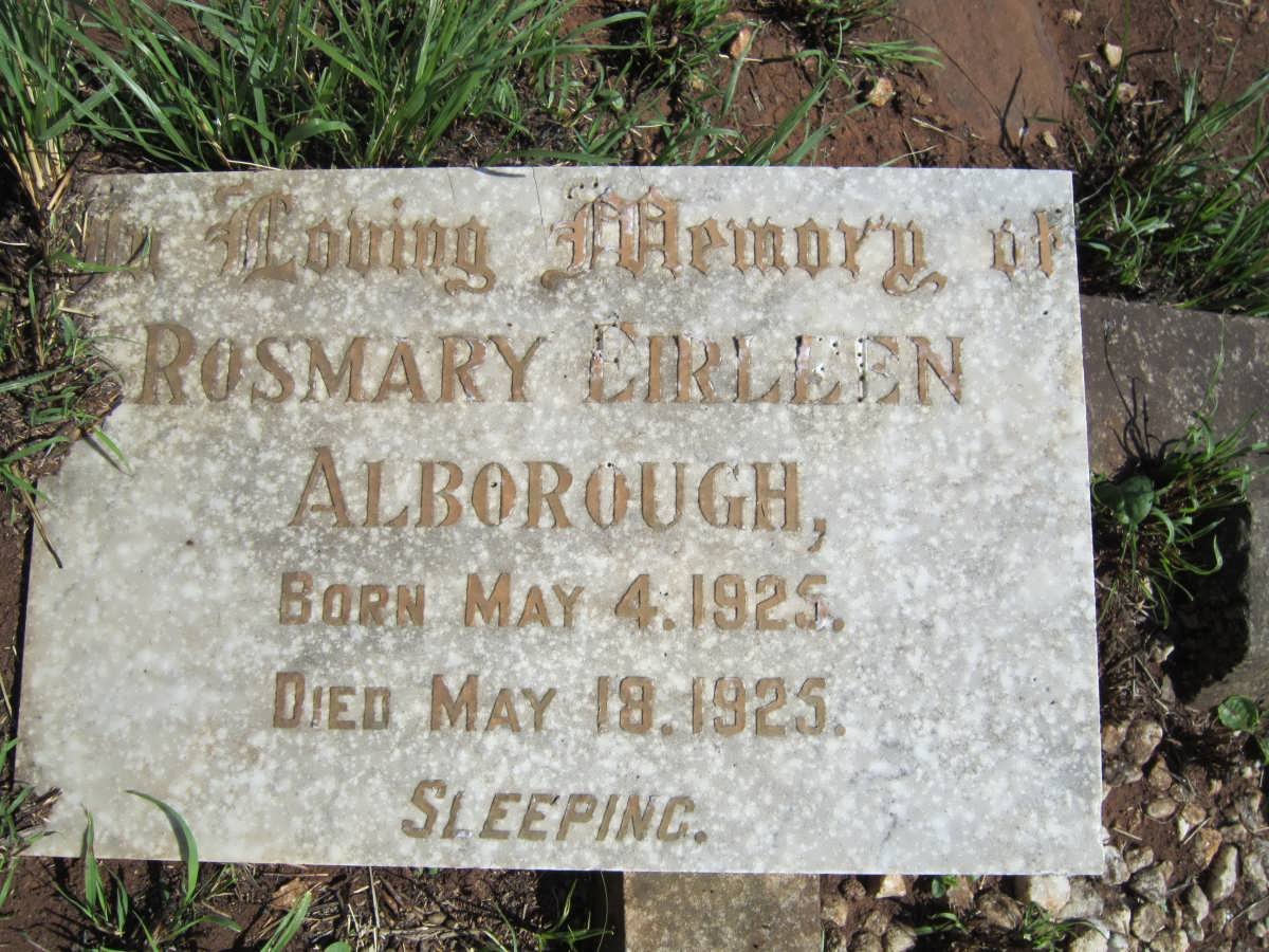 ALBOROUGH Rosmary Eirleen 1925-1925