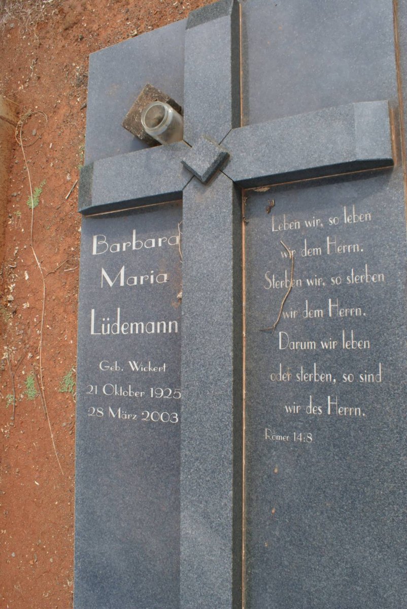 LÜDEMAN Barbara Maria nee WICKERT 1925-2003