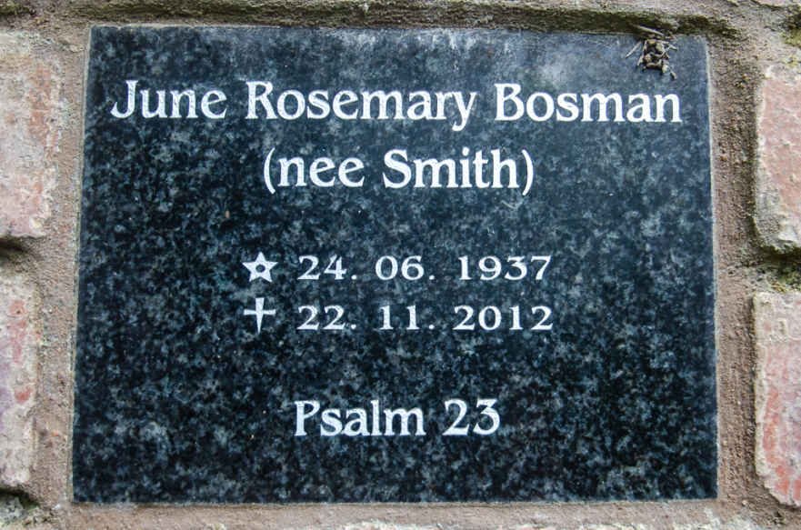 BOSMAN June Rosemary nee SMITH 1937-2012