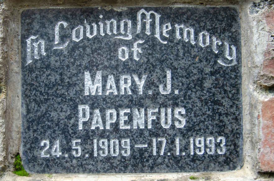 PAPENFUS Mary J. 1909-1993
