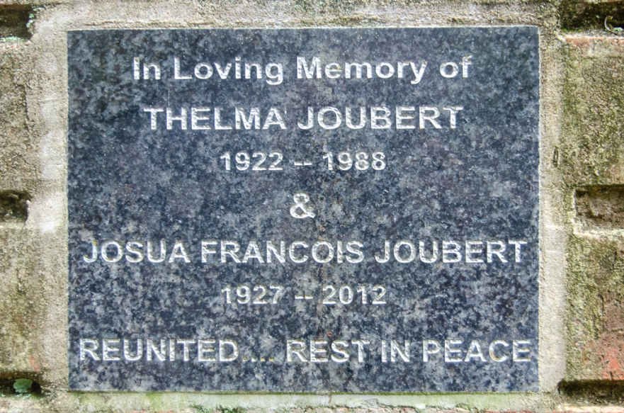 JOUBERT Josua Francois 1927-2012 &amp; Thelma 1922-1988