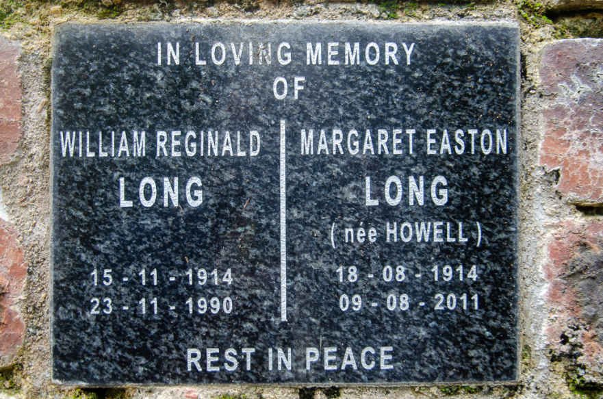 LONG William Reginald 1914-1990 &amp; Margaret Easton HOWELL 1914-2011