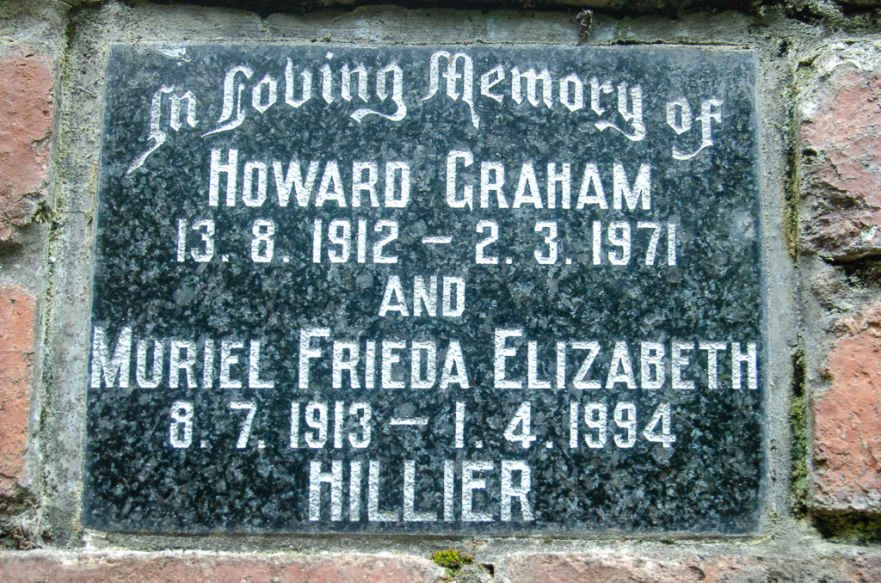 HILLIER Howard Graham 1912-1971 &amp; Muriel Frieda Elizabeth 1913-1994