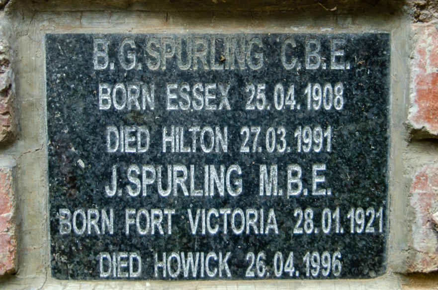 SPURLING B.G. 1908-1991 :: SPURLING J. 1921-1996