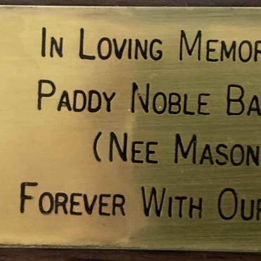 BARRETT Paddy Nobel nee MASON