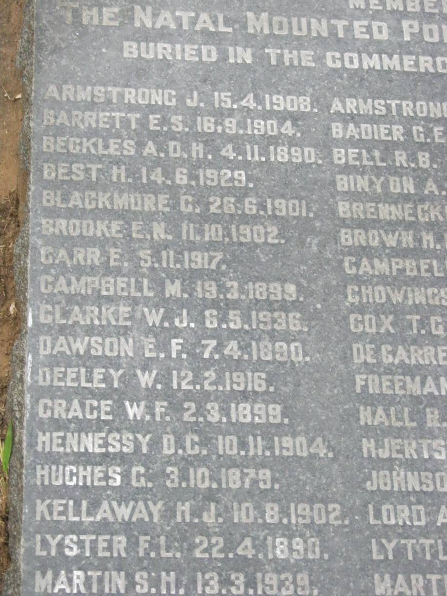 09. MEMORIAL TO MEMBERS OF THE NATAL MOUNTED POLICE AND NATAL POLICE