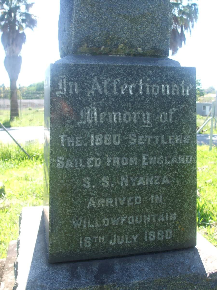 1. Memorial of the 1880 Settlers 