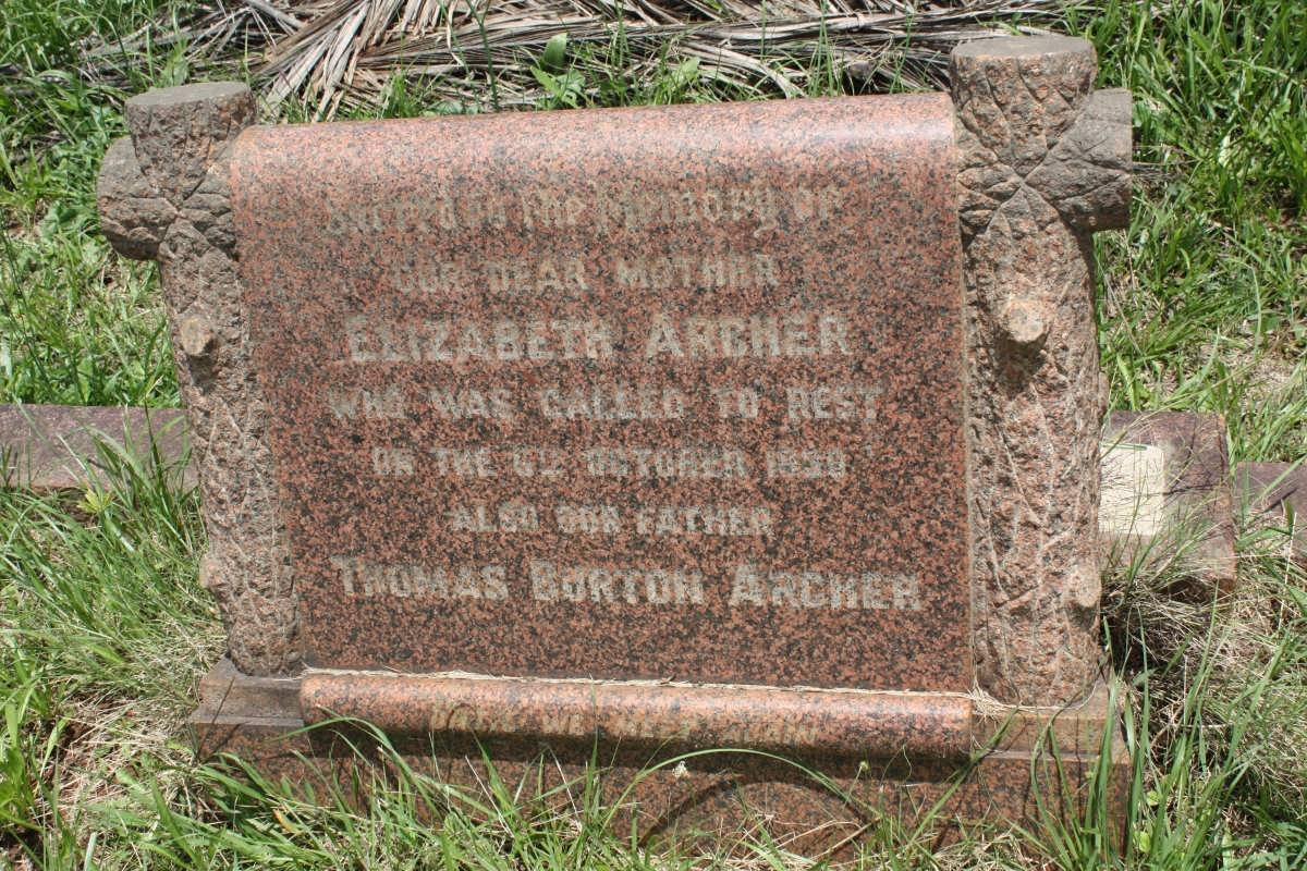 ARCHER Thomas Burton &amp; Elizabeth