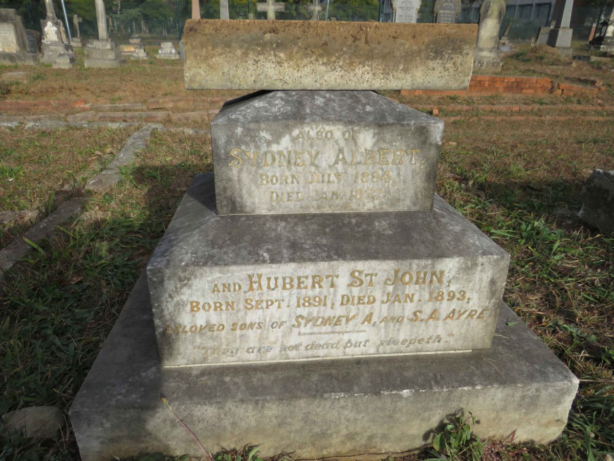 AYRE Sydney Albert 1884-1892 :: AYRE Hubert St John 1891-1893