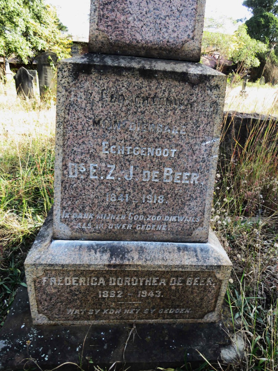 BEER E.Z.J., de 1841-1918 & Frederica Dorothea 1852-1943