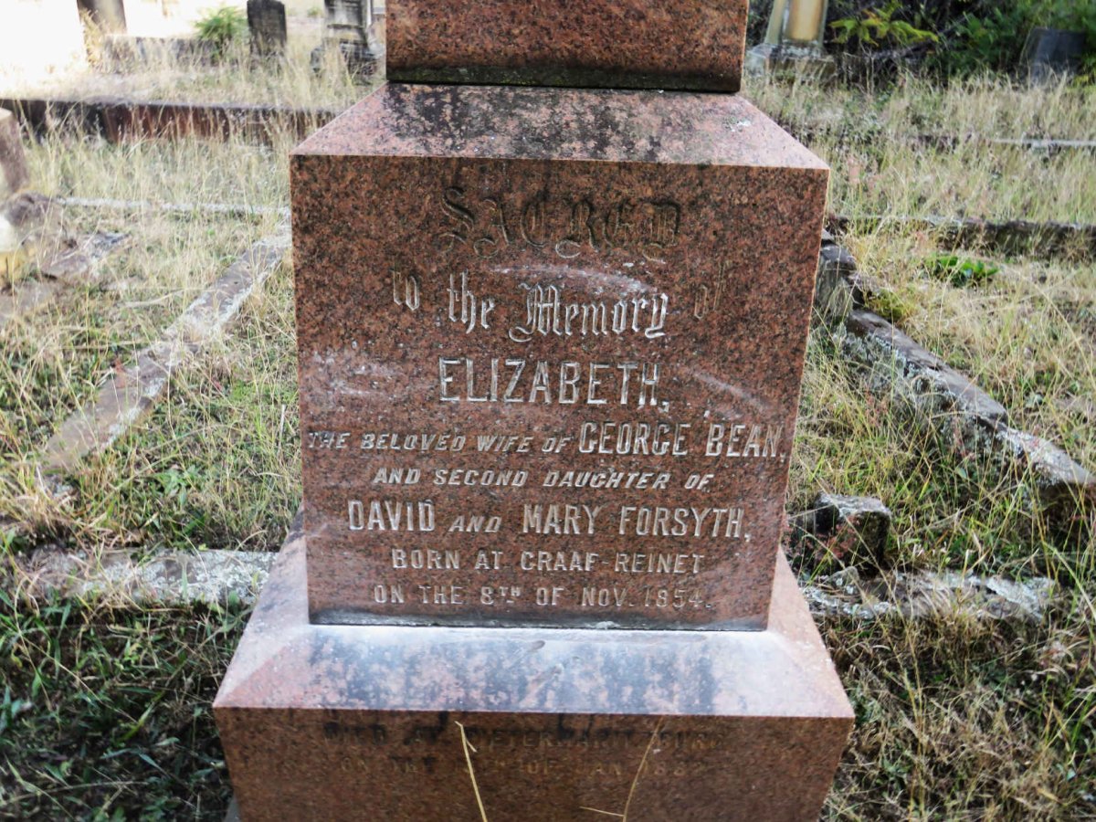 BEAN Elizabeth nee FORSYTH 1854-1882