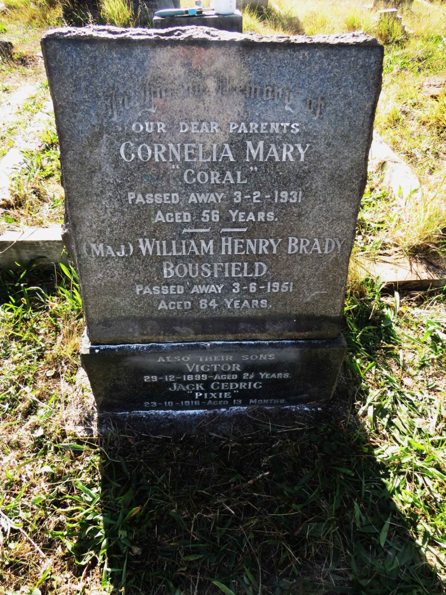 BOUSFIELD William Henry Brady -1951 & Cornelia Mary -1931 :: BOUSFIELD Victor -1899 :: BOUSFIELD Jack Cedric -1916