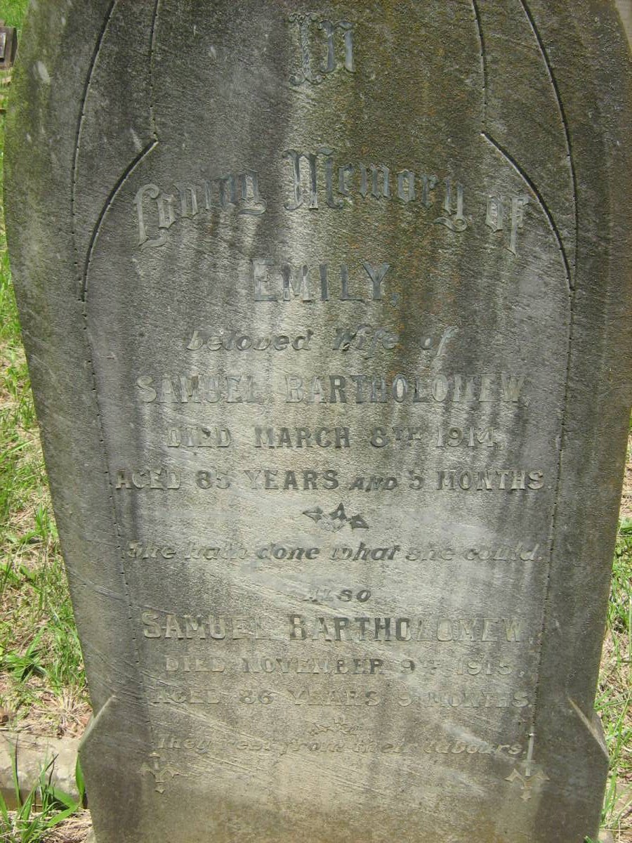 BARTHOLOMEW Samuel -1915 &amp; Emily -1914