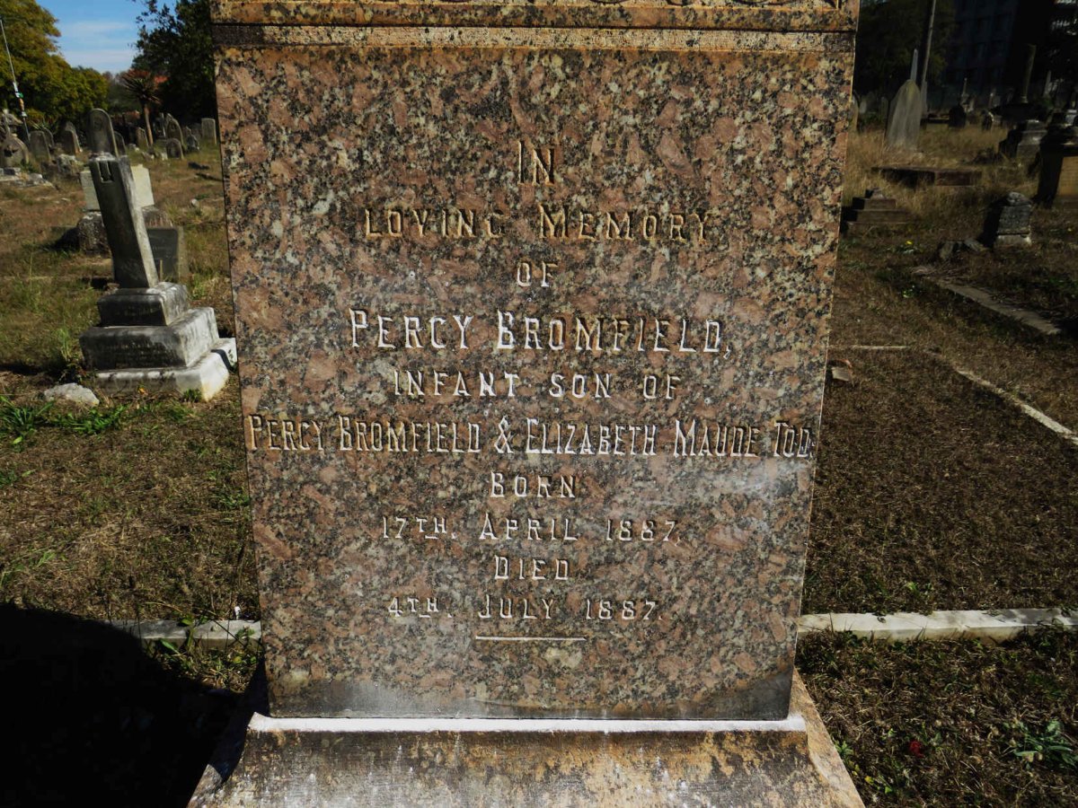 BROMFIELD Elizabeth Maud Tod -1945 :: BROMFIELD Percy 1887-1887 _2
