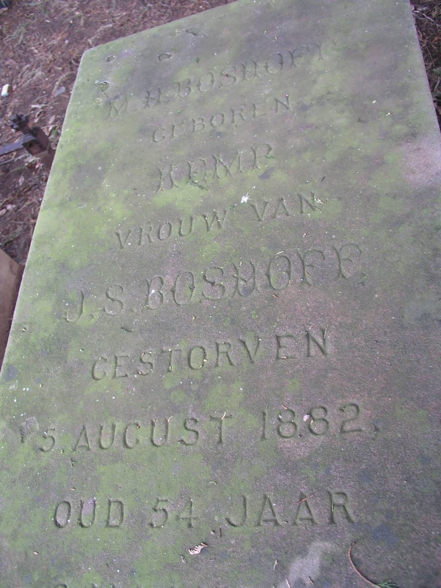 BOSHOFF M.H. nee KEMP -1882