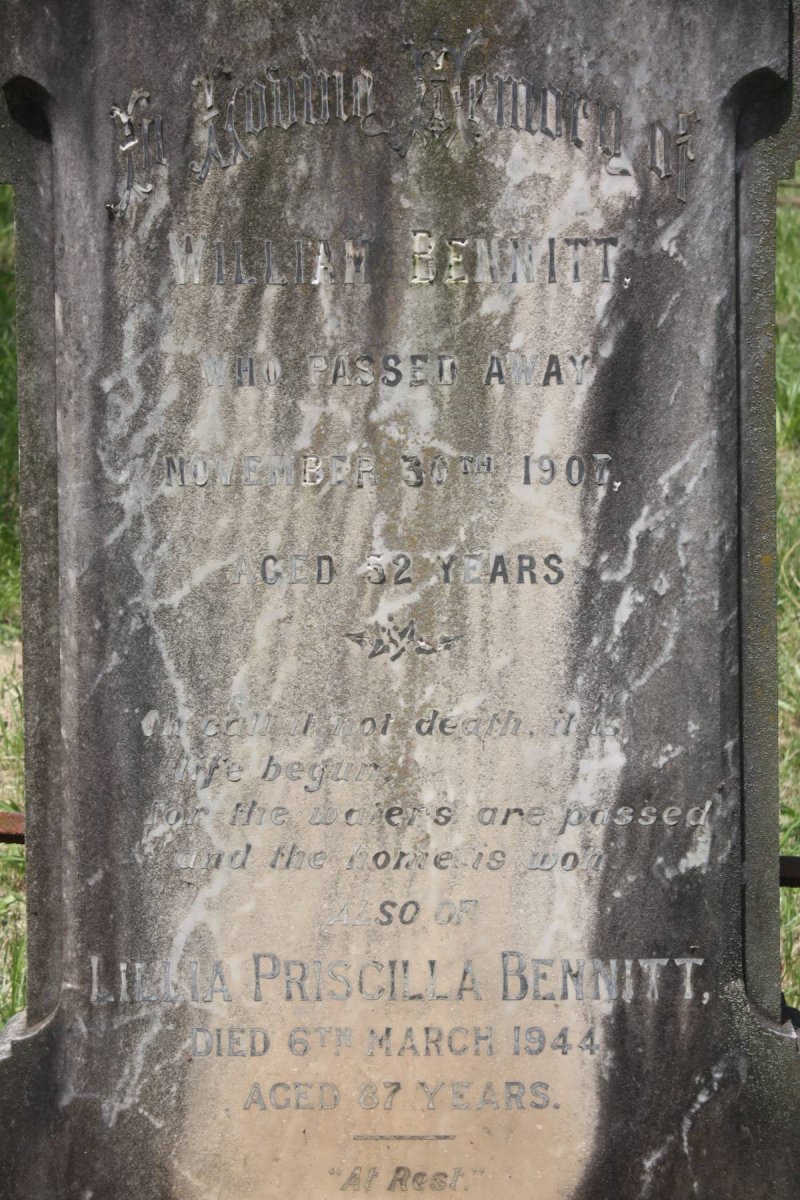 BENNITT William -1907 &amp; Lillia Priscilla -1944