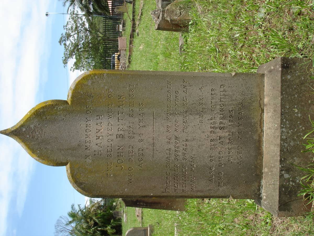 BRITTAIN John -1895 &amp; Hannah -1887
