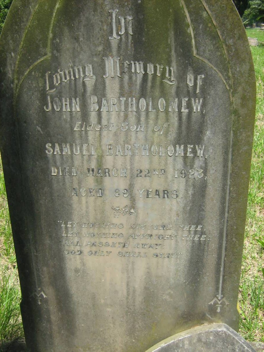 BARTHOLOMEW John -1923