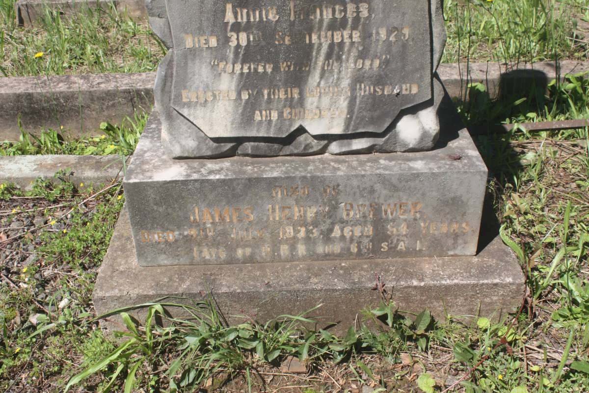 BREWER James Henry -1933 &amp; Elizabeth -1899 &amp; Annie Frances -1929