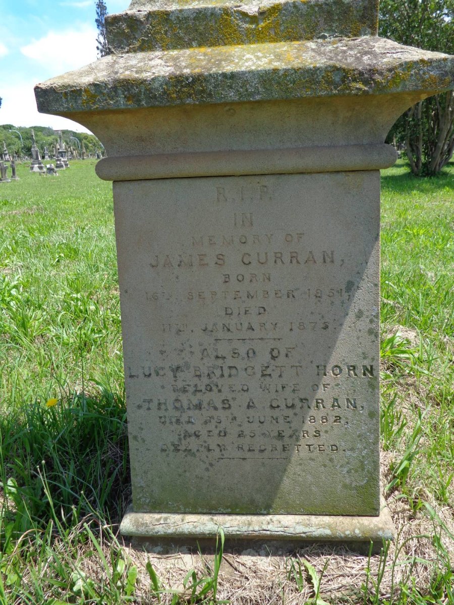 CURRAN James 1851-1975 :: CURRAN Lucy Bridgett nee HORN -1882