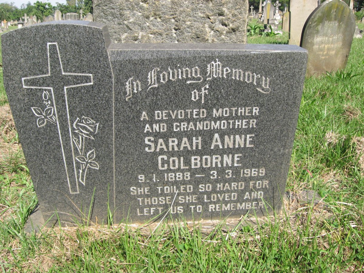 COLBORNE Sarah Anne 1888-1969