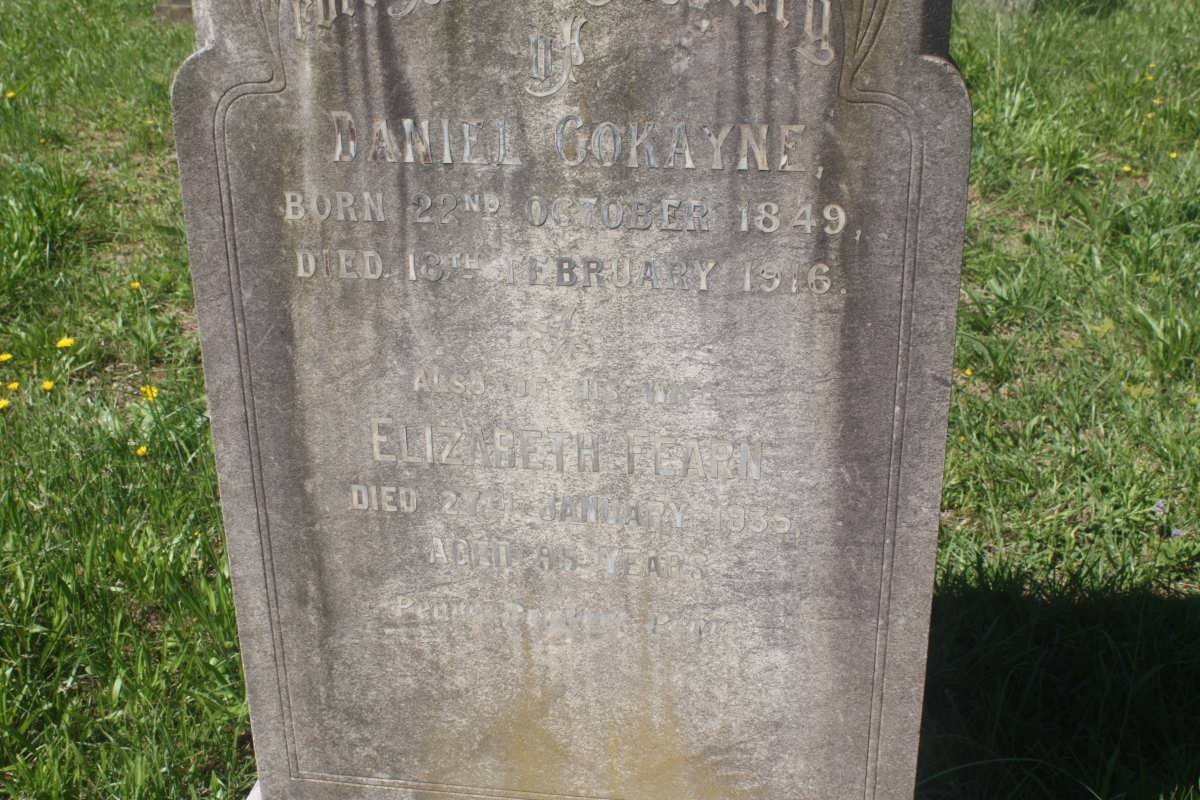 COKAYNE Daniel 1849-1916 &amp; Elizabeth Fearn -1935
