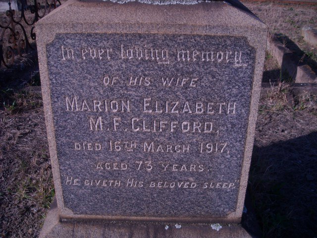 CLIFFORD Marion Elizabeth M.F. -1917