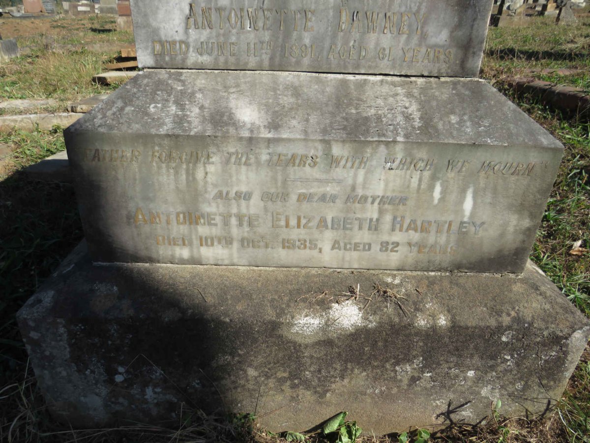 DAWNEY Antoinette -1891 :: HARTLEY Antoinette Elizabeth -1935