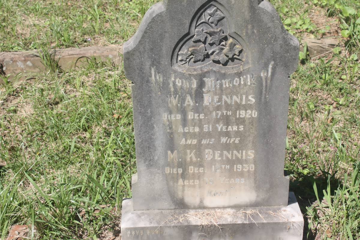 DENNIS W.A. -1920 &amp; M.K. -1930