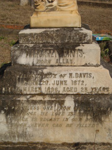 DAVIS Margaret nee ALLAN 1872-1896