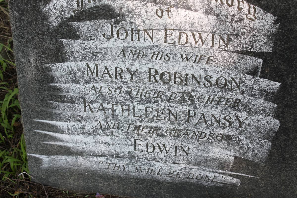 EDWIN John &amp; Mary ROBINSON :: EDWIN Kathleen Pansy :: EDWIN ?