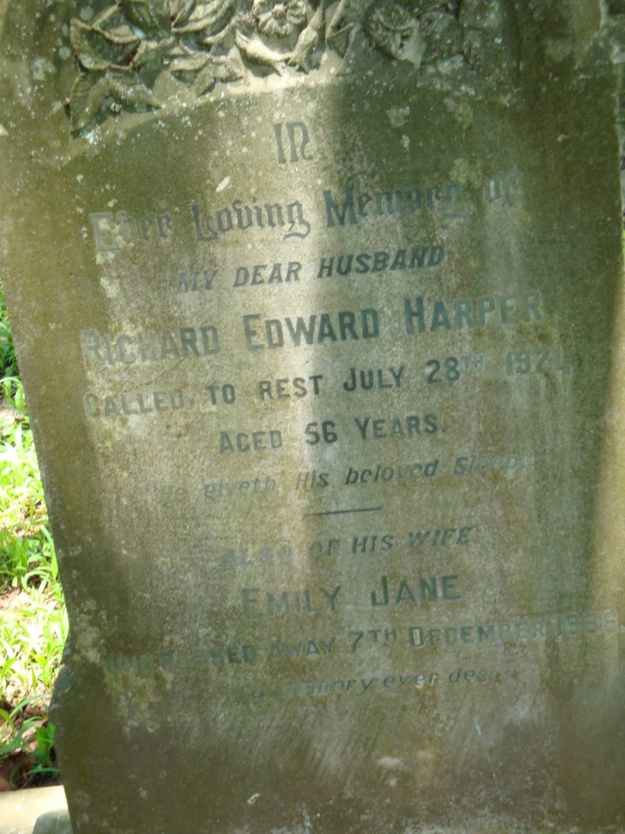 HARPER Richard Edward -1921 &amp; Emily Jane -1936