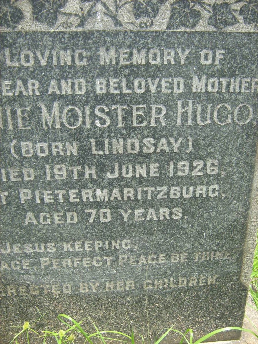 HUGO Annie Moister nee LINDSAY -1926