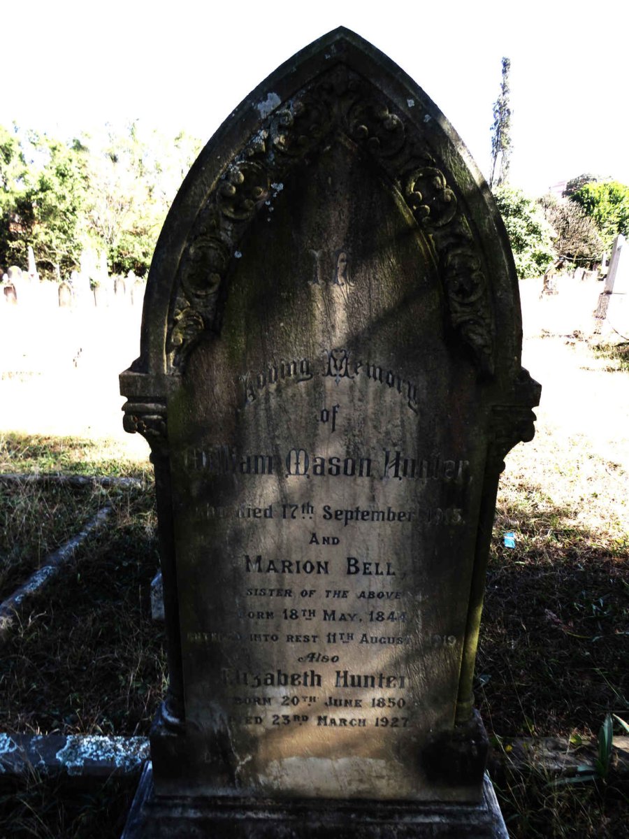 HUNTER William Mason -1915 :: BELL Marion 1844-1919 :: HUNTER Elizabeth 1850-1927